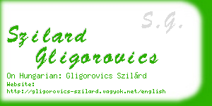 szilard gligorovics business card